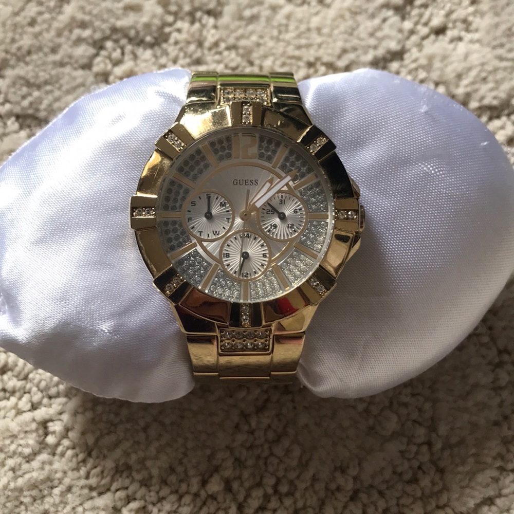 Two tone gold diamond Guess watch